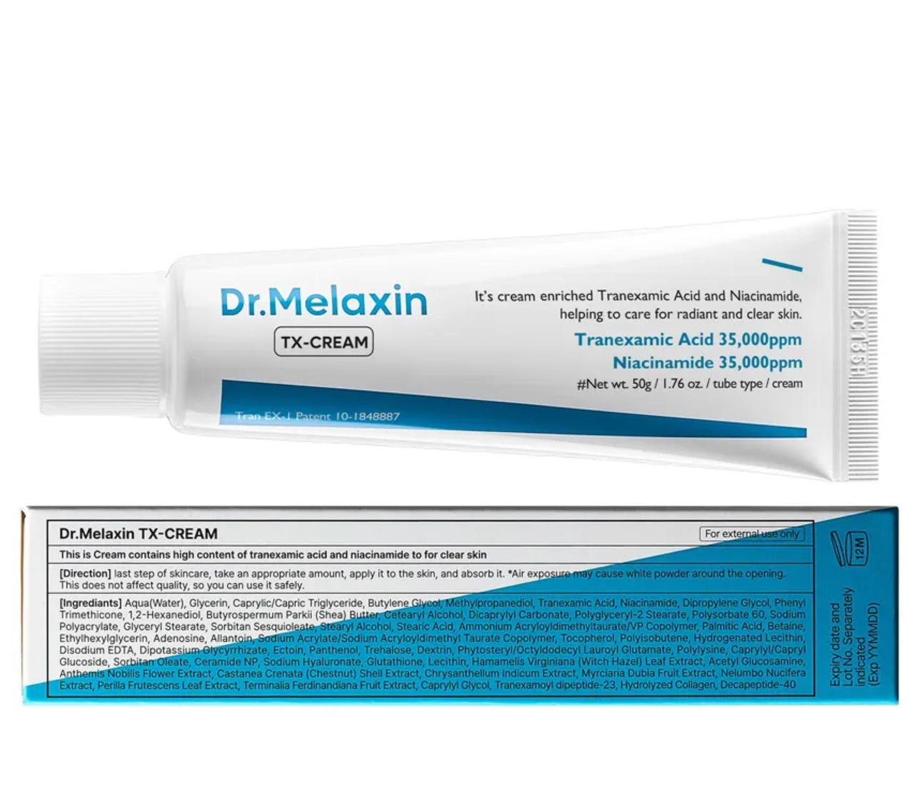 Dr. Melaxin TX-Cream packaging on a white background