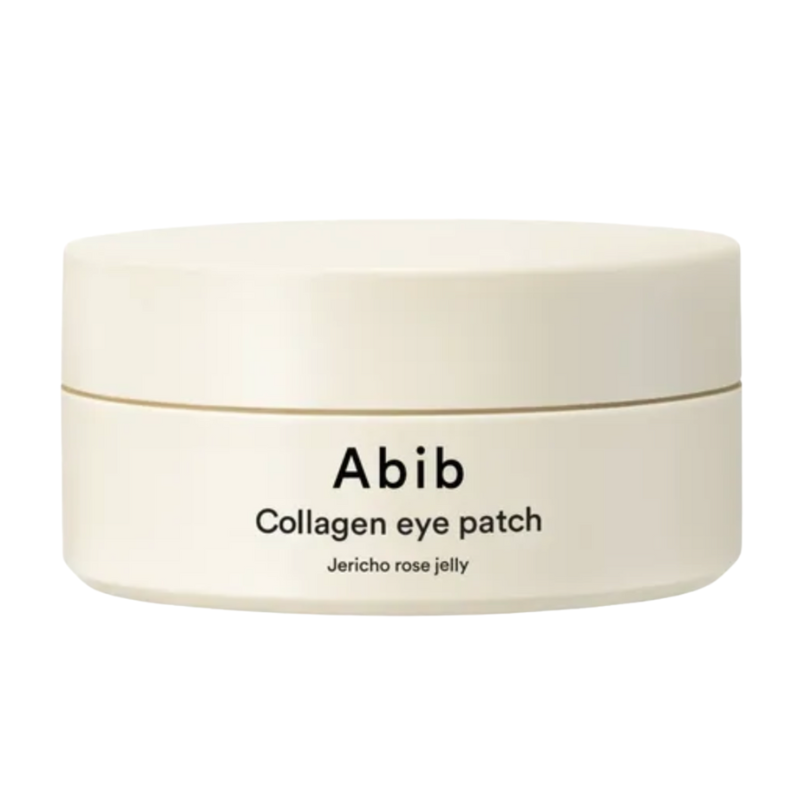 Jar of Abib Collagen eye patch on a white background