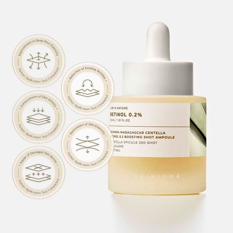 Skincare product with dropper and packaging on a white background