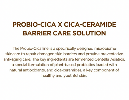 Text description of Probio-Cica X Cica-Ceramide Barrier Care Solution on a white background