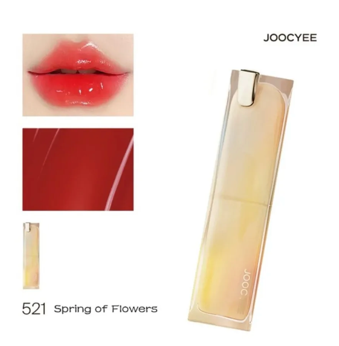 JOOCYEE lipstick with packaging and color swatch on a white background