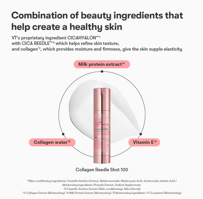 Collagen Reedle Shot 100 with ingredients listed on a white background