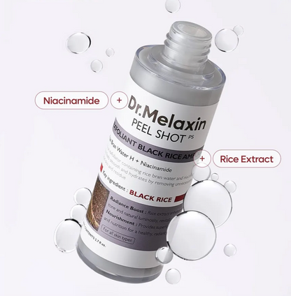 Dr. Melaxin skincare product with text on a white background