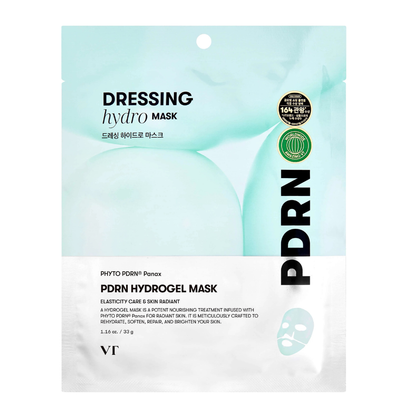 PDRN hydrogel mask packaging on a white background