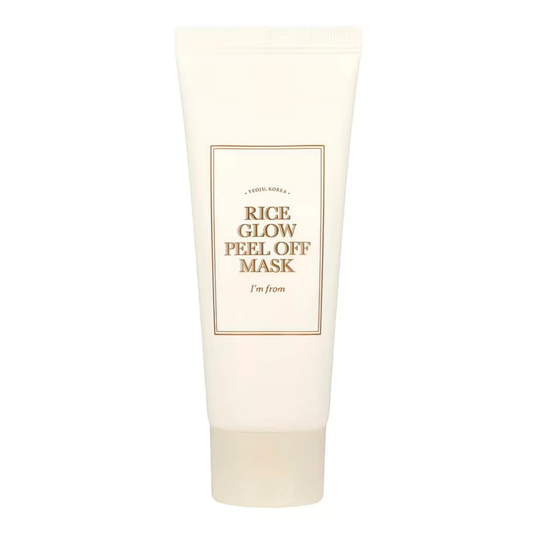 Tube of rice glow peel off mask on a white background