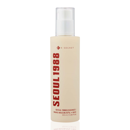 Skincare bottle labeled 'Seoul 1988' on a white background