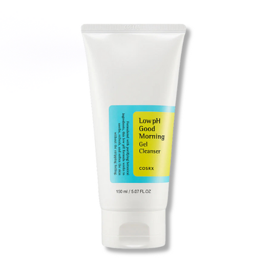 Cosrx Low pH Good Morning Gel Cleanser tube on a white background