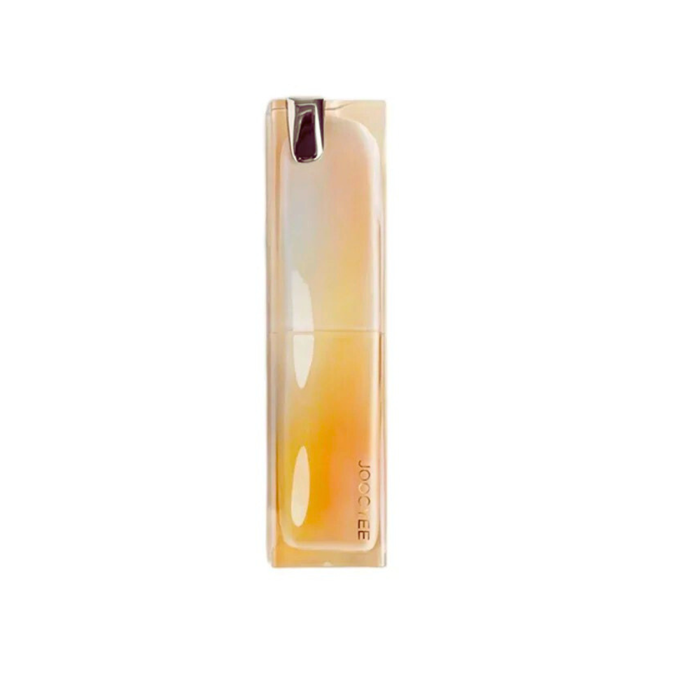 Cosmetic bottle with gradient design on a white background